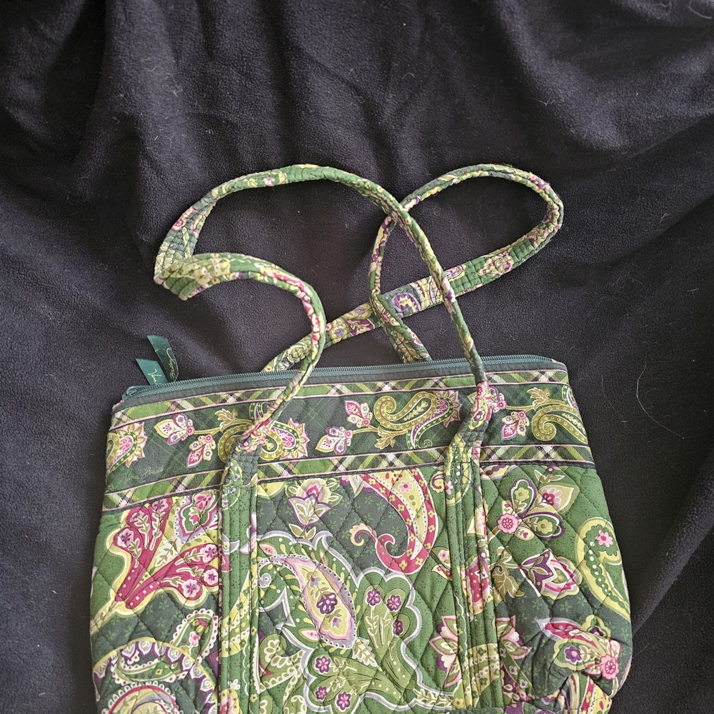Vera Bradley Paisley Green and Pink Tote